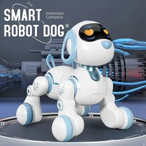 Smart Interactive Robotic Dog Simulated Walking Sound Light Music Electronic Voice Command Programmable RC Stunt Dog Kids Toy