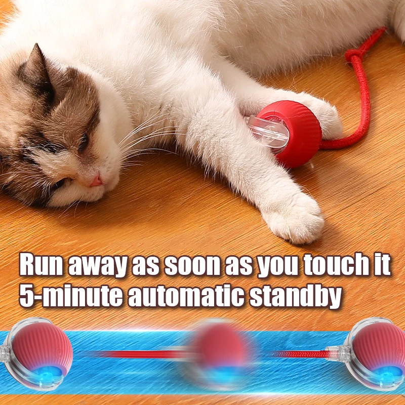 1PC Smart Cat Toys Automatic Rolling Ball Fake Tail Rechargeable Electric Pet Interactive toy Cat Training Imitate Mouse Tail - Image 3