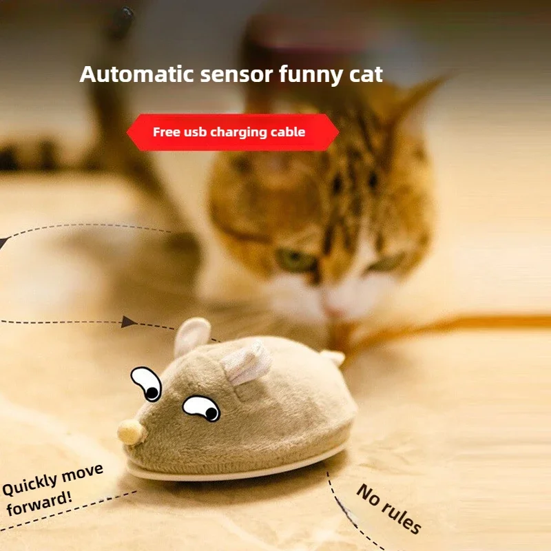 New Automatic Cat Toy Intelligent Electric Mouse USB Charging Sound Toy Interactive Squeaky Cat Toy - Image 2