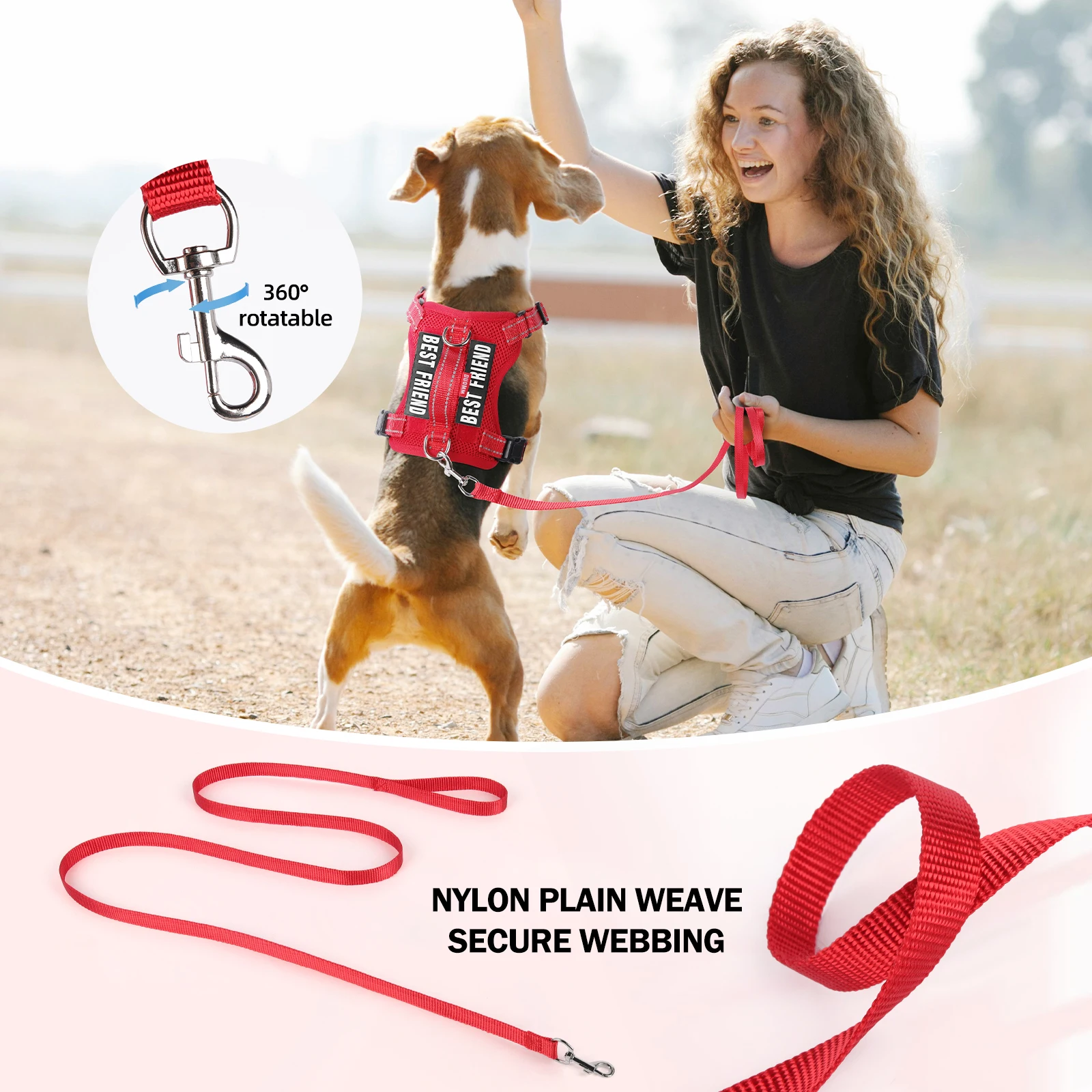 Dog Leash Harness Set Pet Reflective Bichon Frise Small Medium Dog Vest Harness Lead Outdoor Rope Walking Gear French Bulldog - Image 2