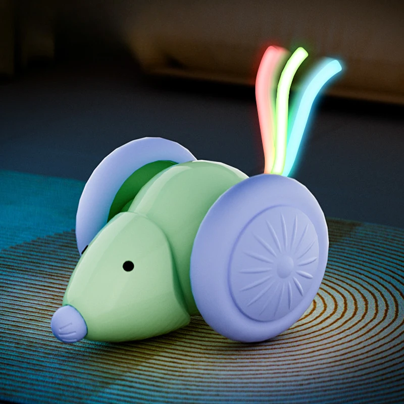 Interactive Cat Toy Electric Mouse Car Automatic Teaser kitten Pet Toys Rechargeable Intelligent Obstacle Avoidance Cat Car Toy - Image 2