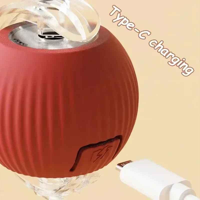 Interactive Automatic Rolling Ball Pet Toy, Rechargeable Electric Smart Toy with Tail for Cats & Dogs Training - Image 5
