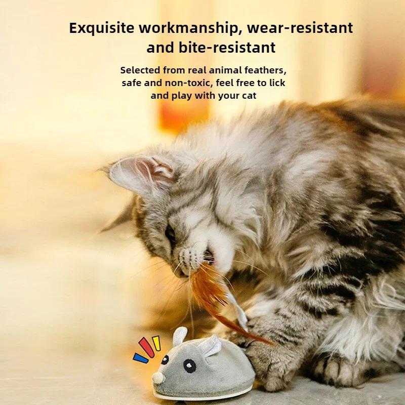 New Automatic Cat Toy Intelligent Electric Mouse USB Charging Sound Toy Interactive Squeaky Cat Toy - Image 5