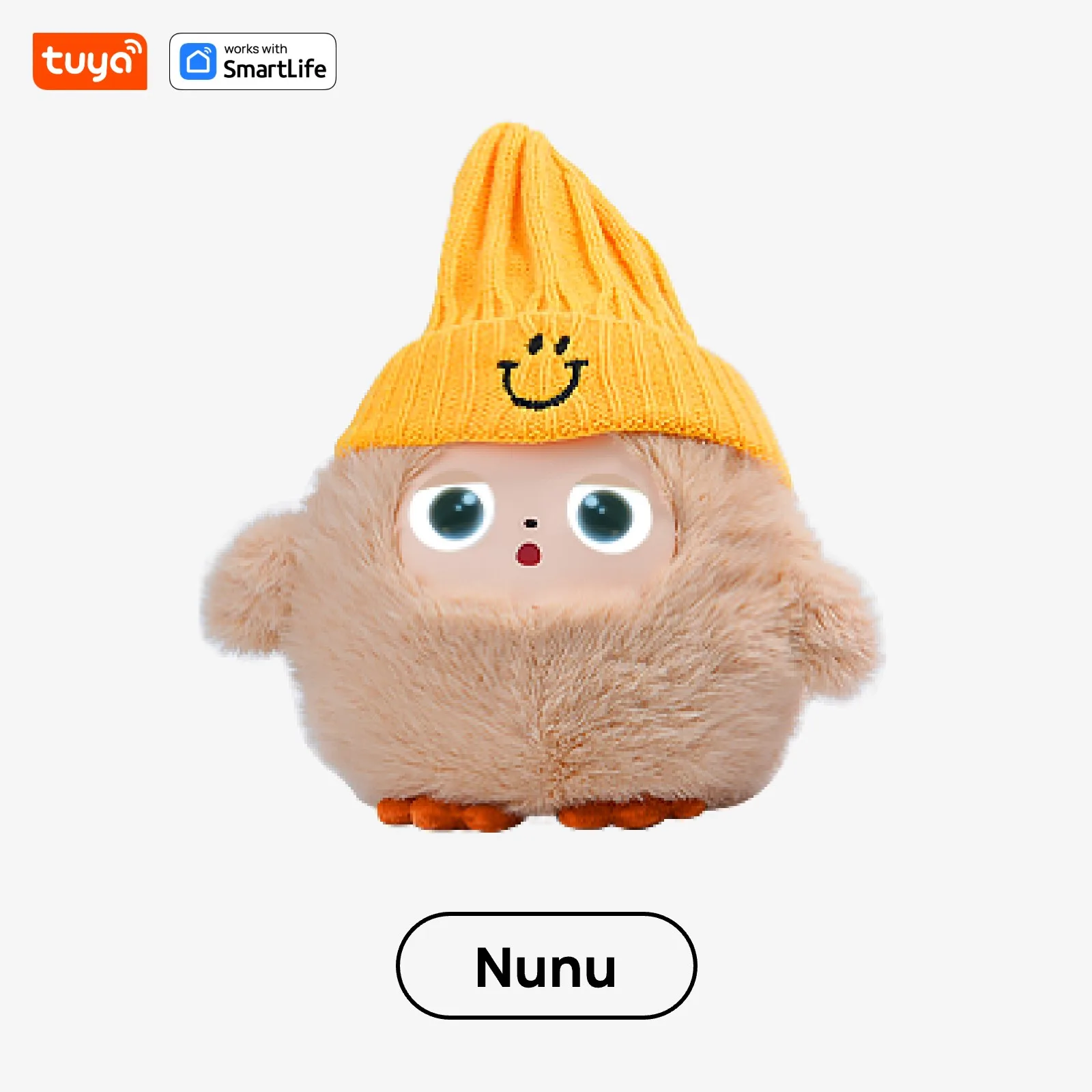 Cute Nunu-AI Plush Toy W/Smart Voice&LED Eyes,Interactive Companion ReadyRechargeable E-Pet open up fun life W/Tuya App-Khaki - Image 3