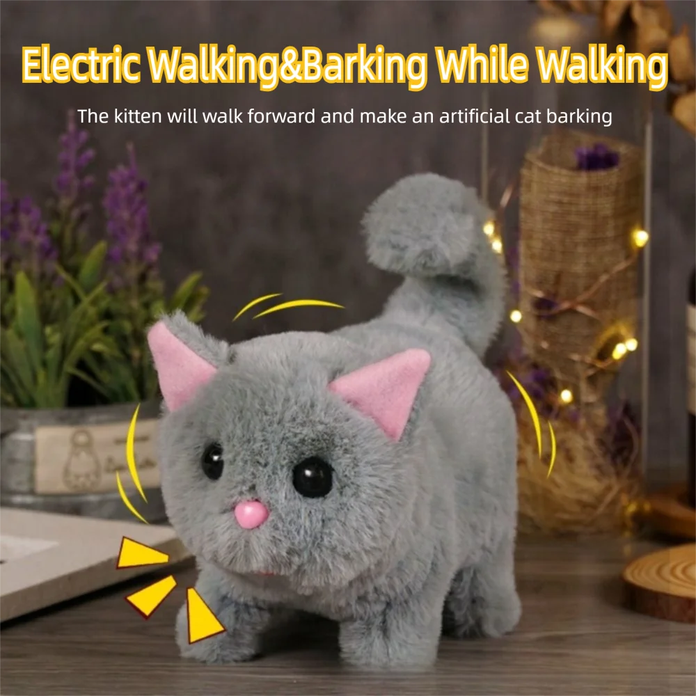 Simulated Robot Kitten Wagging Interactive Kitten Plush Toy Walking Makes You Happy Kitten Robot Electric Pet - Image 4