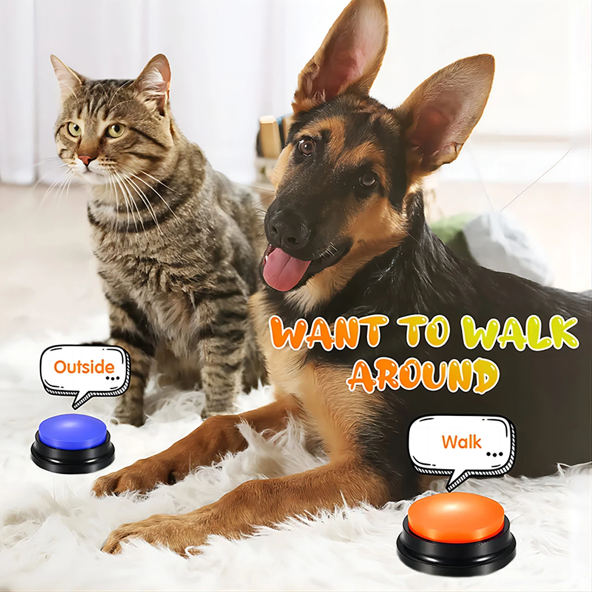 Dog Toys Funny Dog Recordable Pet Toys Travel Talking Pet Starters Pet Speaking Buttons Portable Cute Pet Supplies - Image 5