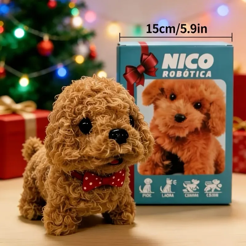 @@Interactive Plush Robot Dog Smart Responsive Toy Soft Cute Puppy for Kids Valentines Day Birthday Gift with Sound and Movement - Image 5