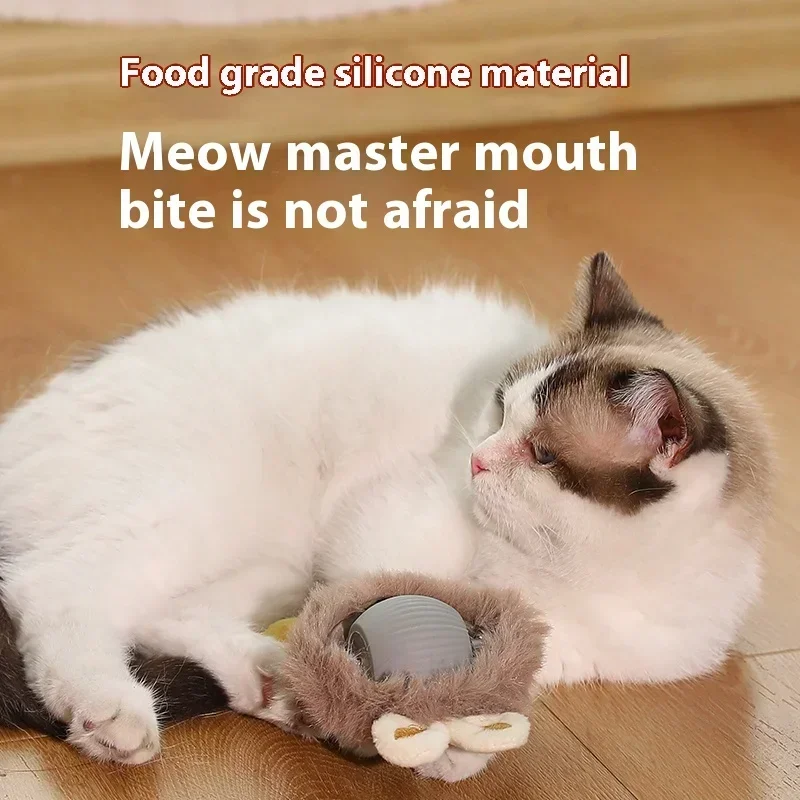 Interactive Cat Toy Fur Ball Auto Rolling Balls Pet Cats Teaser Automatic Electric Smart Game Plush Toys Stimulator Training - Image 6