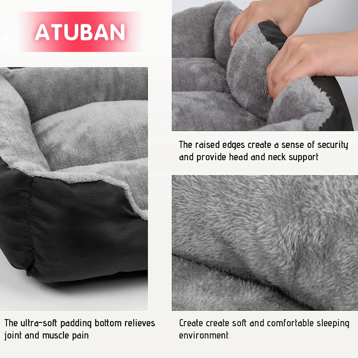 Soft Square Large Dog Sofa Elastic Dog House Cushion Winter Warm Medium Dog Bed Washable Cat Kennel House Accessories - Image 3