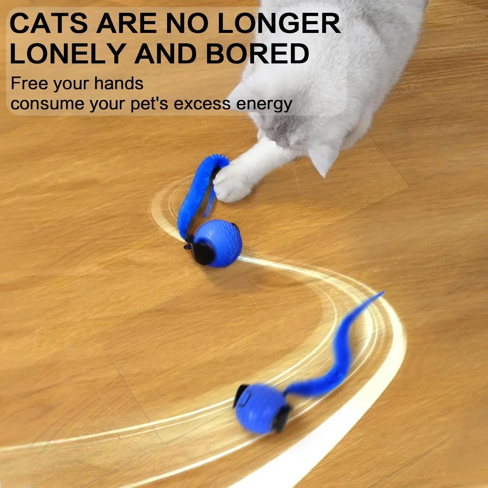 Automatic Rotating Smart LED Interactive Cat Teasing Ball Obstacle Avoidance Playful Pets Toy - Image 2