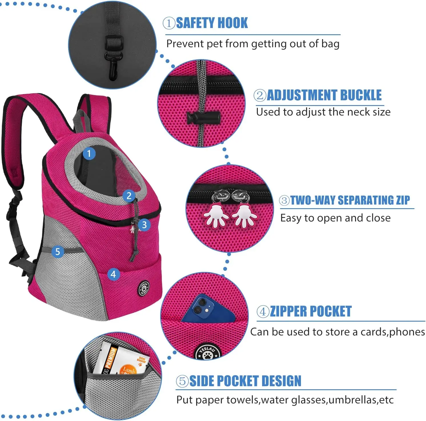 Dog Carrier Bag Pet Dog Transport Backpack For Small Dogs Travel Breathable Dog Carrier Puppy Carrier Pets Carrying Supplies - Image 5