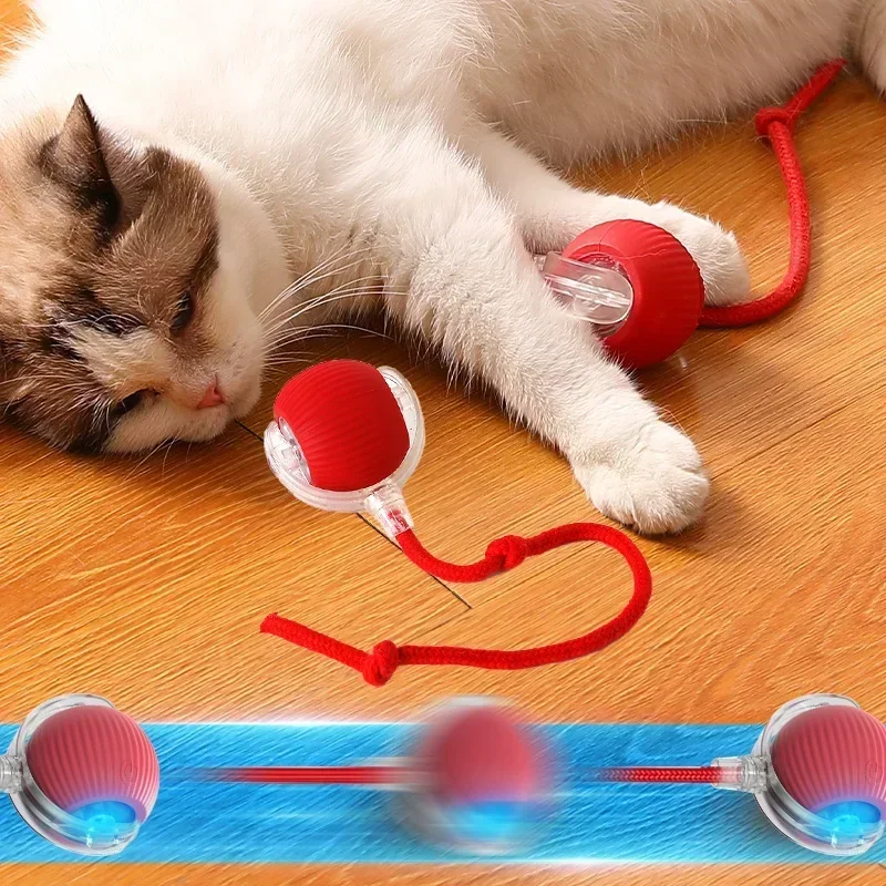 Interactive Automatic Rolling Ball Pet Toy, Rechargeable Electric Smart Toy with Tail for Cats & Dogs Training - Image 4