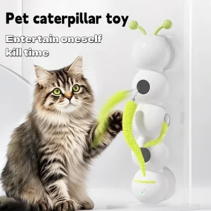 Cat sensing caterpillar toy, electric interactive entertainment device, suction cup smart pet teaser