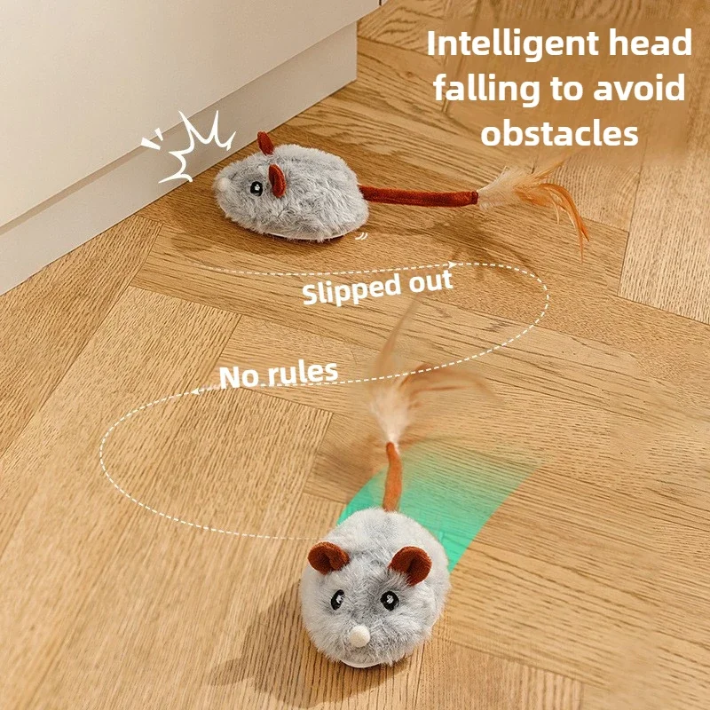 New Automatic Cat Toy Intelligent Electric Mouse USB Charging Sound Toy Interactive Squeaky Cat Toy - Image 3