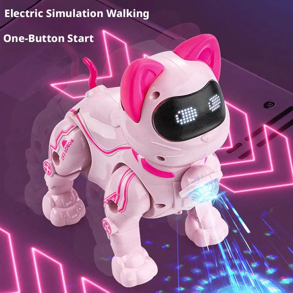 Smart Robot Cat Toy Programmable Intelligent Voice Control Stunt Cat Educational Interactive Pet Toy for Kids Girls - Image 4