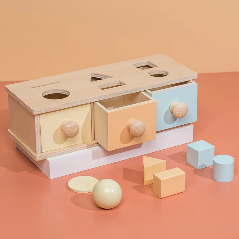 New Montessori Macaroon Color Spinning Drum Match Coin Box Permanent Box Round Rectangular Box Kids Sensory Toys for Baby Gifts - Image 4