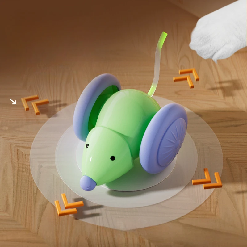 Interactive Cat Toy Electric Mouse Car Automatic Teaser kitten Pet Toys Rechargeable Intelligent Obstacle Avoidance Cat Car Toy - Image 4