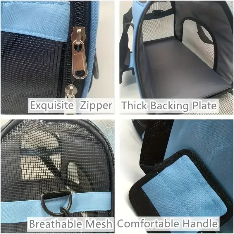 Cat Bags Portable Dog Carrier Bag Mesh Breathable Foldable Cats Carrier Bag Travel Breathable Transport Handbag - Image 5