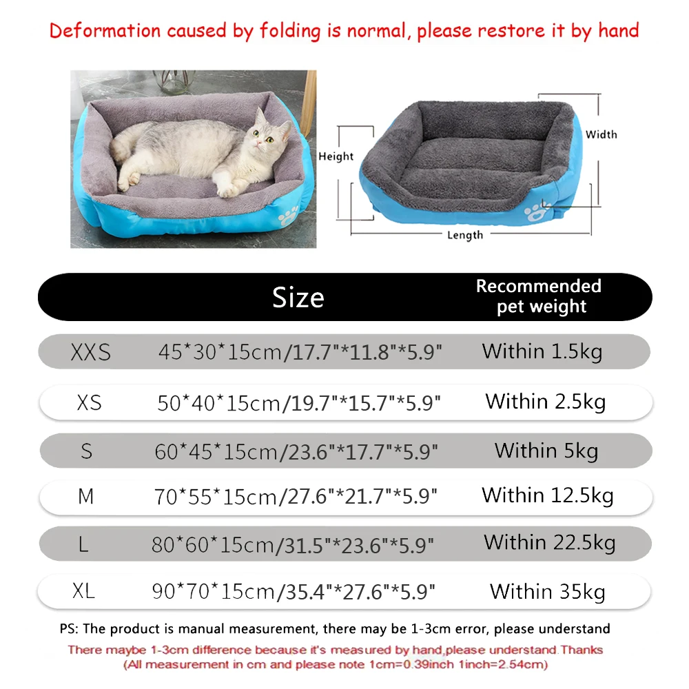 Soft Square Large Dog Sofa Elastic Dog House Cushion Winter Warm Medium Dog Bed Washable Cat Kennel House Accessories - Image 6