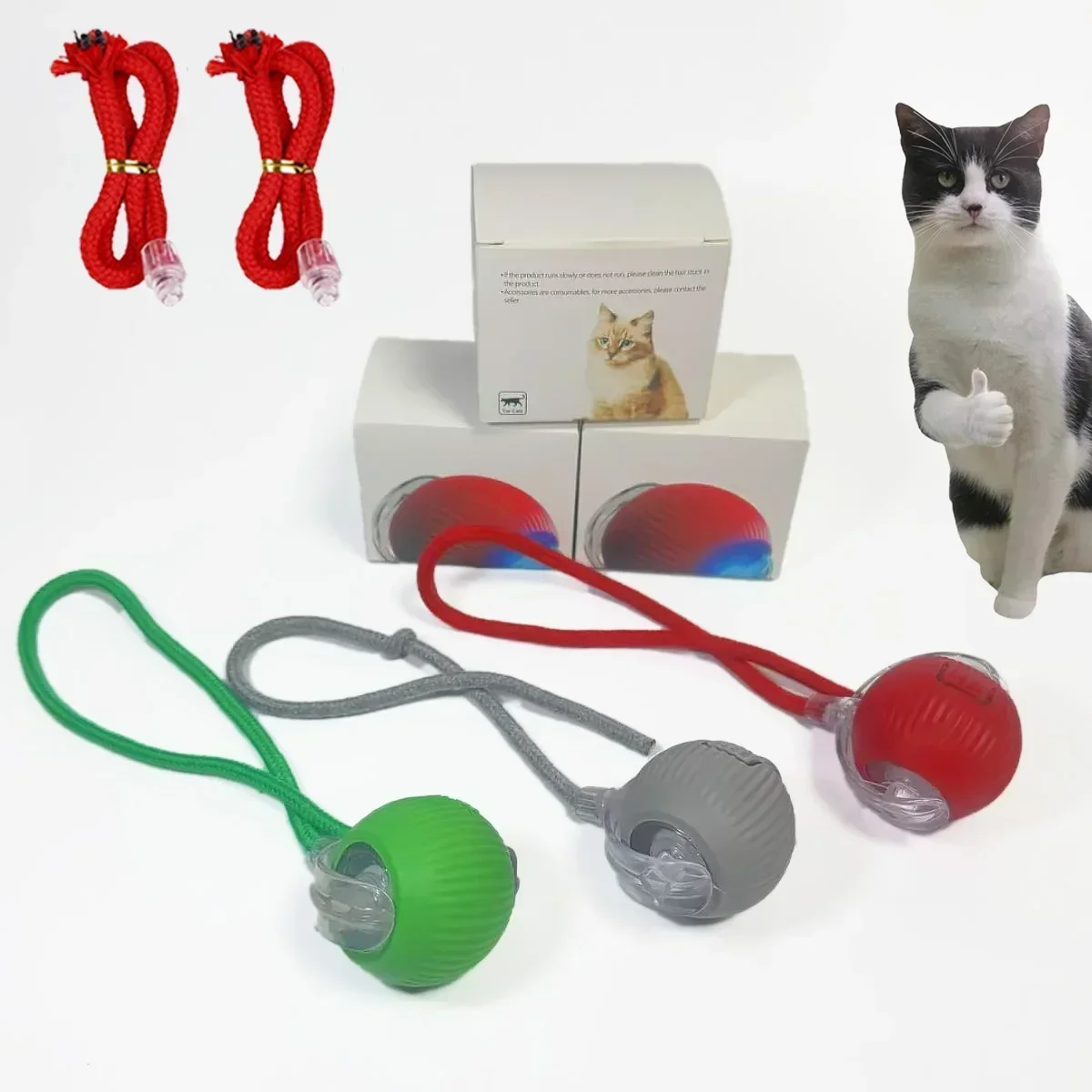 Interactive Automatic Rolling Ball Pet Toy, Rechargeable Electric Smart Toy with Tail for Cats & Dogs Training - Image 6