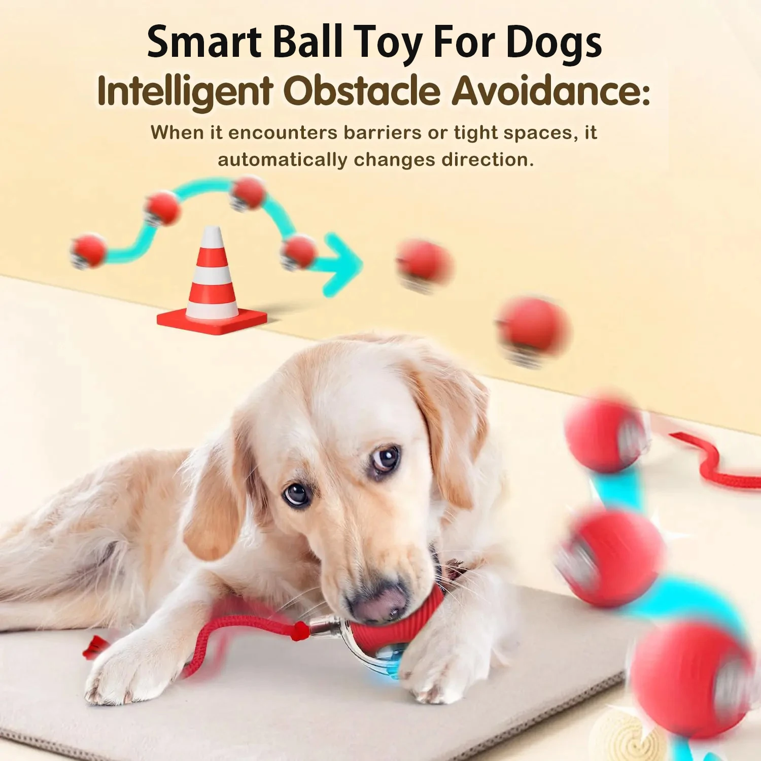 New Dog Interactive Ball Toy,Automatic Rolling Dog Ball Rechargeable,Smart Puppy Interactive Toy,Intelligent Balls Toy for Dogs - Image 5