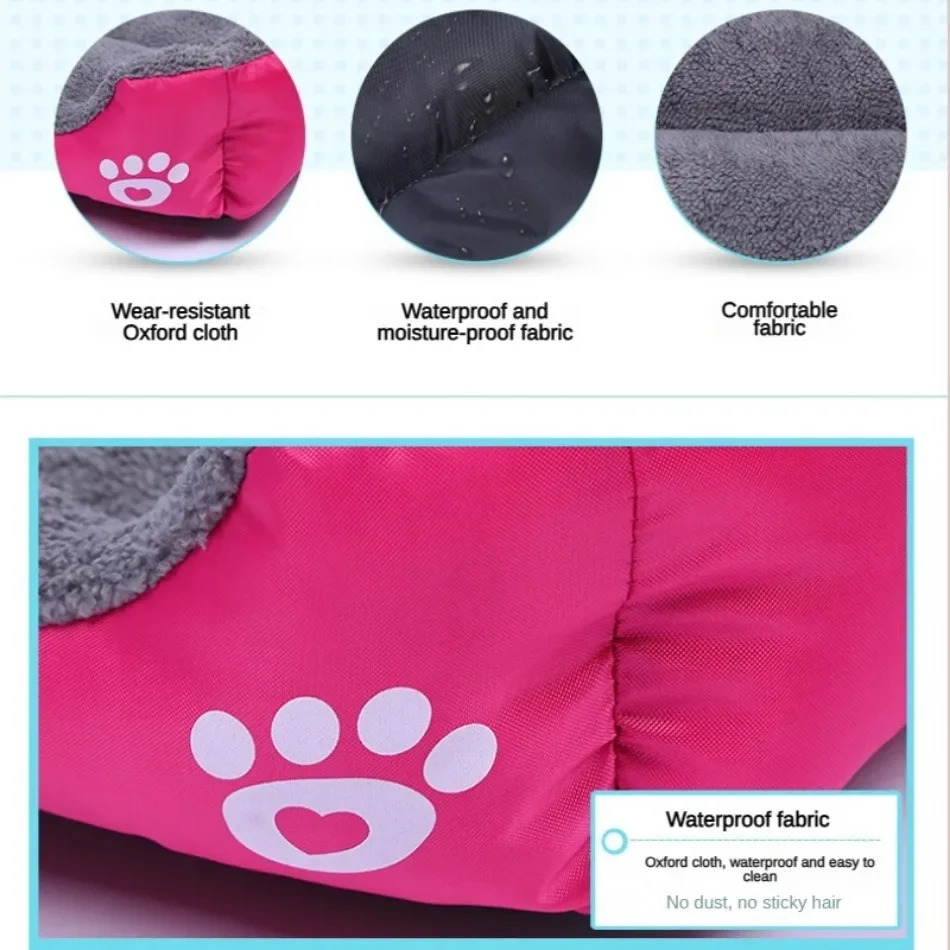 Soft Square Large Dog Sofa Elastic Dog House Cushion Winter Warm Medium Dog Bed Washable Cat Kennel House Accessories - Image 4