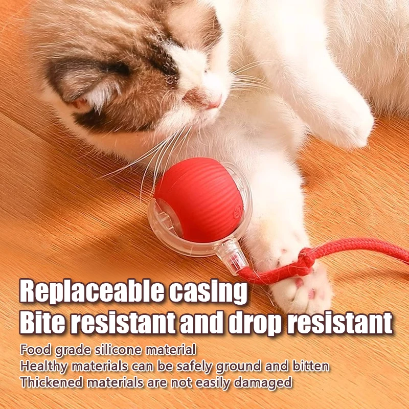 1PC Smart Cat Toys Automatic Rolling Ball Fake Tail Rechargeable Electric Pet Interactive toy Cat Training Imitate Mouse Tail - Image 2