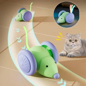 Interactive Cat Toy Electric Mouse Car Automatic Teaser kitten Pet Toys Rechargeable Intelligent Obstacle Avoidance Cat Car Toy