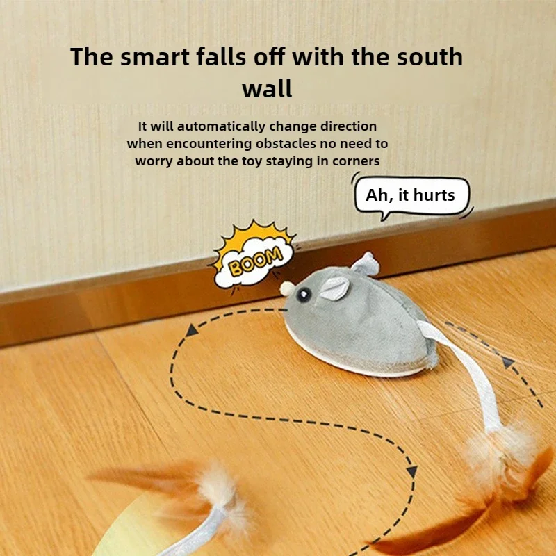New Automatic Cat Toy Intelligent Electric Mouse USB Charging Sound Toy Interactive Squeaky Cat Toy - Image 6