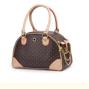 Pu Leather Small Cat Dog Carrier Bag Outdoor Travel Carry Tote Foldable Shopping Bag Portable Pet Dog Handbag