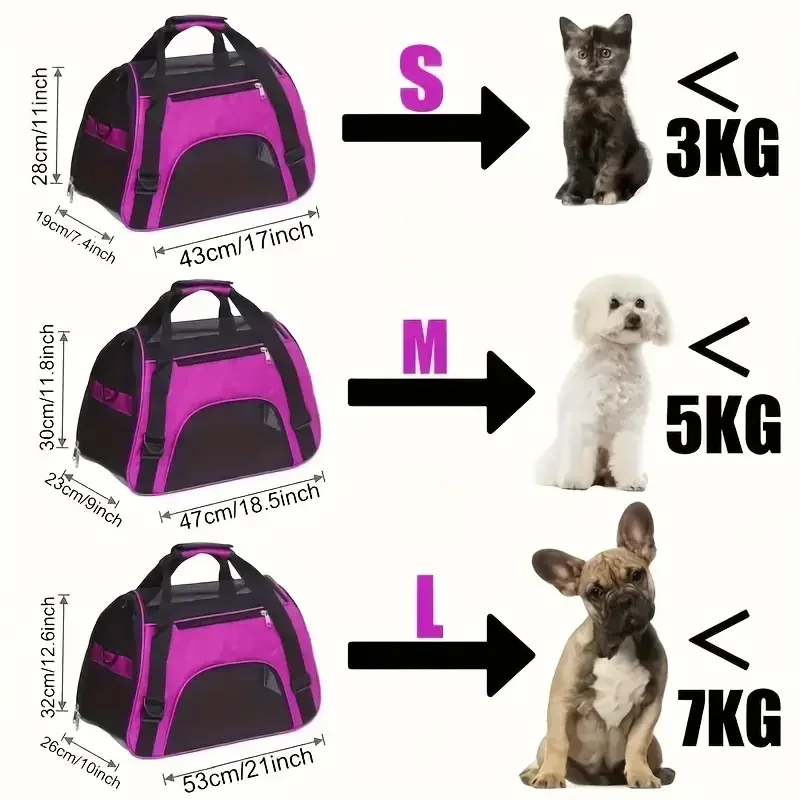 Cat Bags Portable Dog Carrier Bag Mesh Breathable Foldable Cats Carrier Bag Travel Breathable Transport Handbag - Image 2