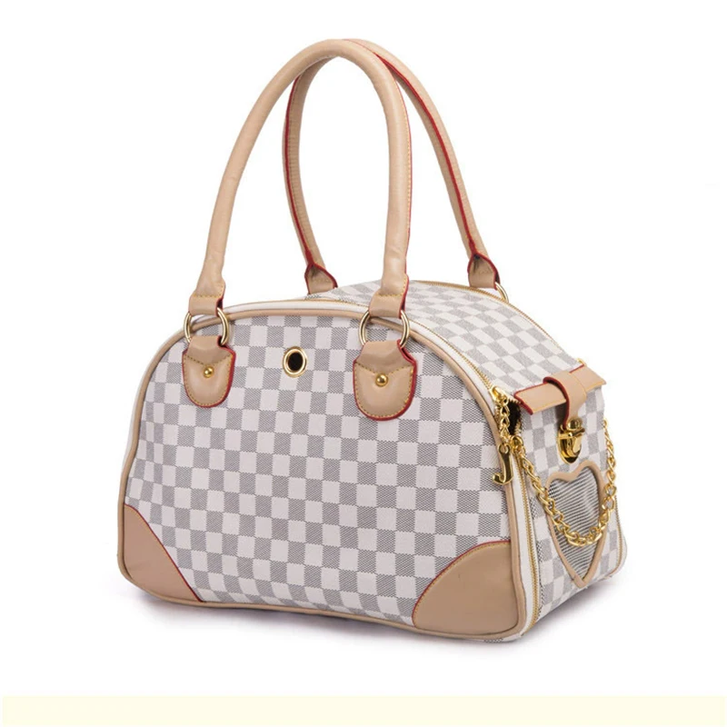 Pu Leather Small Cat Dog Carrier Bag Outdoor Travel Carry Tote Foldable Shopping Bag Portable Pet Dog Handbag - Image 6