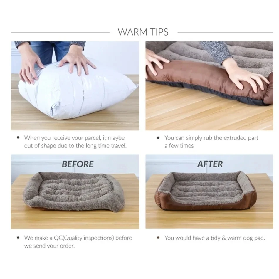 Soft Square Large Dog Sofa Elastic Dog House Cushion Winter Warm Medium Dog Bed Washable Cat Kennel House Accessories - Image 5